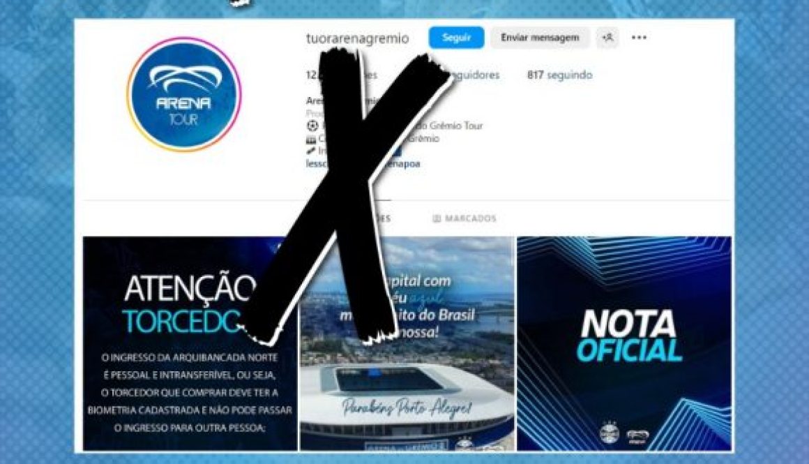 A Arena informa que o único perfil oficial do Arena Tour é o @arenadogremiotour